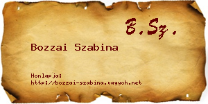Bozzai Szabina névjegykártya