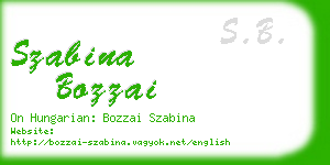 szabina bozzai business card